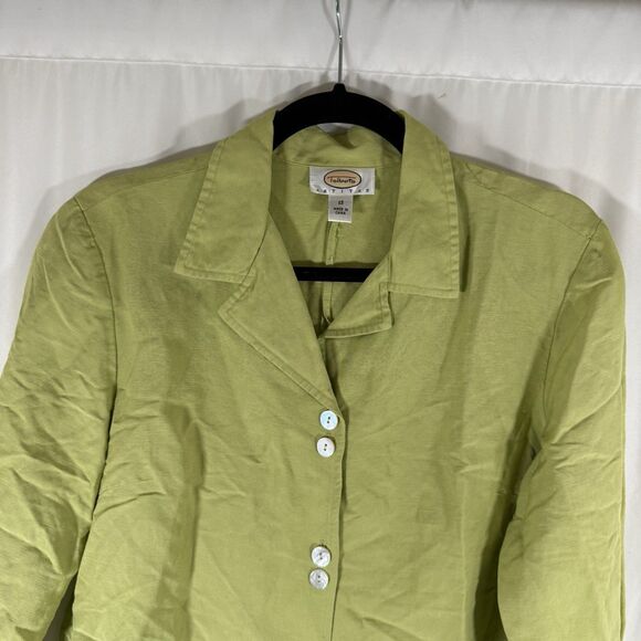 Talbots Linen Blend Jacket Women's 12 Petite Button Up Long Sleeve Lightweight - Picture 2 of 9